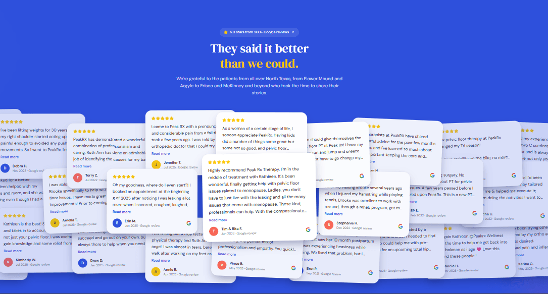 Peak RX Testimonials