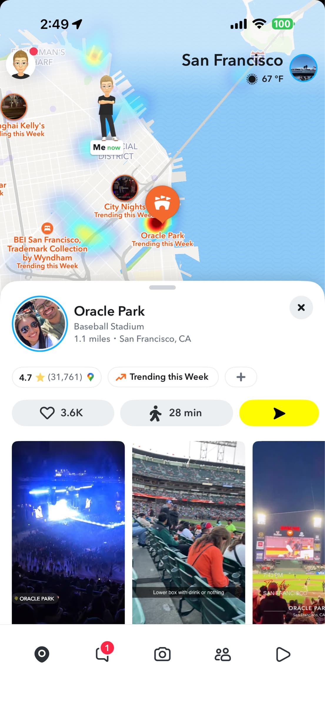 Snap Map Oracle Park
